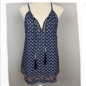 Solitaire Sleeveless Boho Beaded Top size Medium